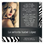 Photo personnalisée Quinceanera de zèbre Faire-parts