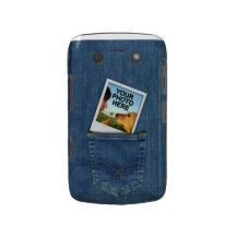 Photo polaroïd faite sur commande dans la poche de coque Case-Mate blackberry