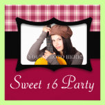 Photo pourpre mignonne du bonbon 16 à contrôleurs invitations