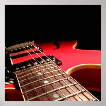 Photo rouge de guitare électrique - PERSONNALISEZ Affiches