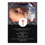 Photo rouge/grise/noire du dévouement 5x7 de bébé  faire-part