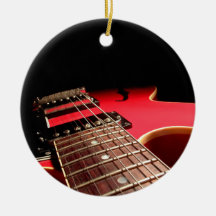 Photo rouge lumineuse de guitare électrique ornement