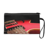 Photo rouge lumineuse de guitare électrique sacs à main avec dragonne