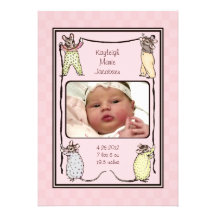 Photo vintage de faire-part de naissance de bébé d
