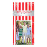 Photocard de vacances de flocons d'argent des rayu photocarte