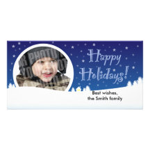 Photocard étoilé de vacances d'hiver cartes avec photo
