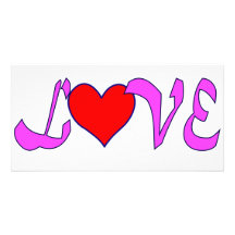Photocard rouge de coeurs d'amour cartes avec photo