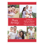 Photocard rouge de vacances faire-parts
