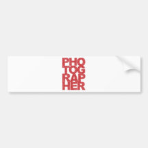 Photographe - texte rouge adhésif pour voiture