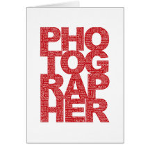 Photographe - texte rouge carte de vœux