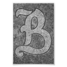 Photographie 4x6 blanc et blanc de B9 de lettre d'