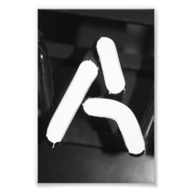 Photographie 4x6 noir et blanc d'A12 de lettre d'a