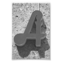 Photographie A9 4x6 noir et blanc de lettre d'alph