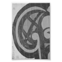 Photographie G4 4x6 noir et blanc de lettre d'alph