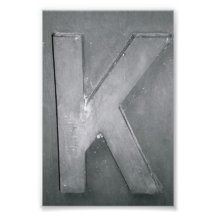 Photographie K1 4x6 noir et blanc de lettre d'alph