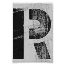 Photographie R2 4x6 noir et blanc de lettre d'alph