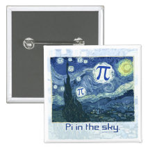 Pi dans les idées de cadeau de ciel badge avec épingle