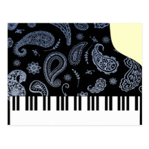 Piano bleu de Paisley Carte Postale