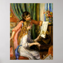 Piano d'Au de Pierre-Auguste Renoir - de Jeunes Fi Affiches