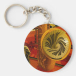 Piano de peintures de musique, guitare électrique, porte-clé
