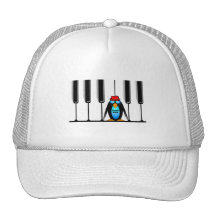 piano d'homme de bleus casquette