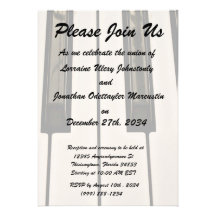 piano keys HDR vintage look electric keyboard Personalized Invite