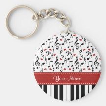 Piano personnalisé Keychain de note de musique Porte-clef