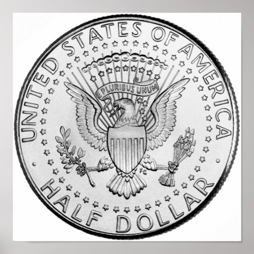 Pièce de 50 cents de John F. Kennedy Posters