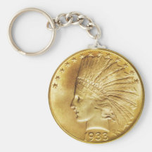 Pièce de monnaie d'Indien d'or des Dix dollars Porte-clé
