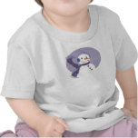Pièce en t lilas de bébé de bonhomme de neige t-shirts