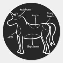 Pièces de licorne autocollants ronds
