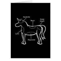 Pièces de licorne carte de vœux