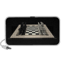 Pièces d'échecs d'échiquier et : Orateurs Haut-parleur Ordinateur Portable