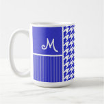 Pied-de-poule bleu et blanc tasse à café