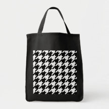 Pied-de-poule noir et blanc sac fourre-tout