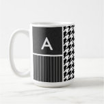 Pied-de-poule noir et blanc tasse à café