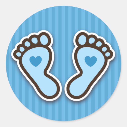 Pieds bleus de bébé de bande dessinée avec des coe autocollants