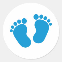 Pieds de bébé bleu adhésif rond