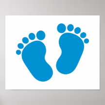 Pieds de bébé bleu affiches