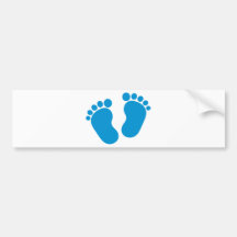 Pieds de bébé bleu autocollant pour voiture