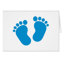 Pieds de bébé bleu carte
