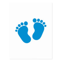 Pieds de bébé bleu carte postale