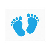 Pieds de bébé bleu impression sur toile