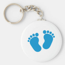 Pieds de bébé bleu porte-clefs