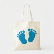Pieds de bébé bleu sac