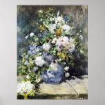 Pierre-Auguste Renoir, vase de fleurs Posters