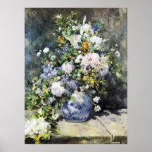 Pierre-Auguste Renoir, vase de fleurs Posters