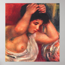 Pierre Renoir - coiffure de jeune femme Affiches