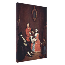 Pietro Longhi - coiffeur de Der Impression Sur Toile