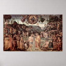 Pietro Perugino - baptême du Christ Posters